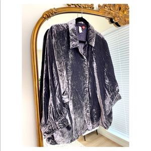 Pilcro Orsay Velvet Buttondown